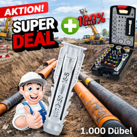 1.000 Stück Nylon Multidübel 10mm grau + Bitsatz