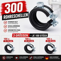 300 x Gelenkschellen 15-19; 20-23; 25-30mm