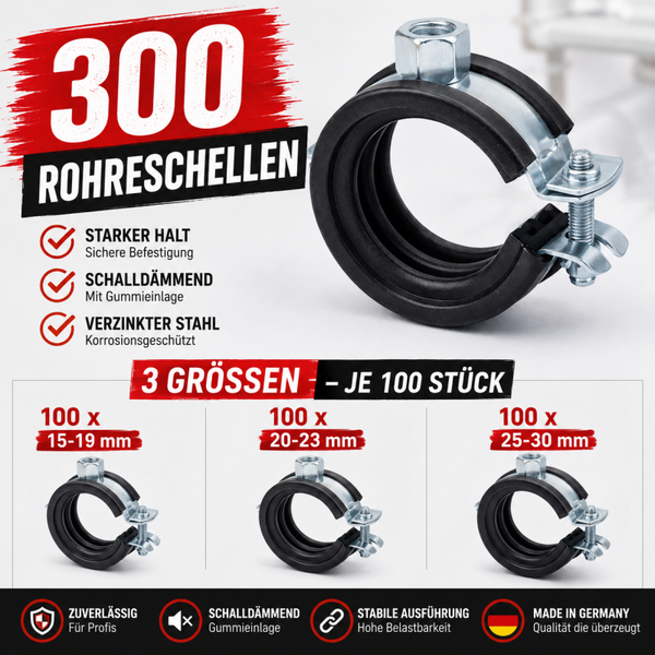 300 x Gelenkschellen 15-19; 20-23; 25-30mm