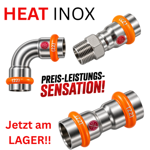 HEAT INOX  Übergang 15x1/2" AG V-Kontur | VPE 10 Stk